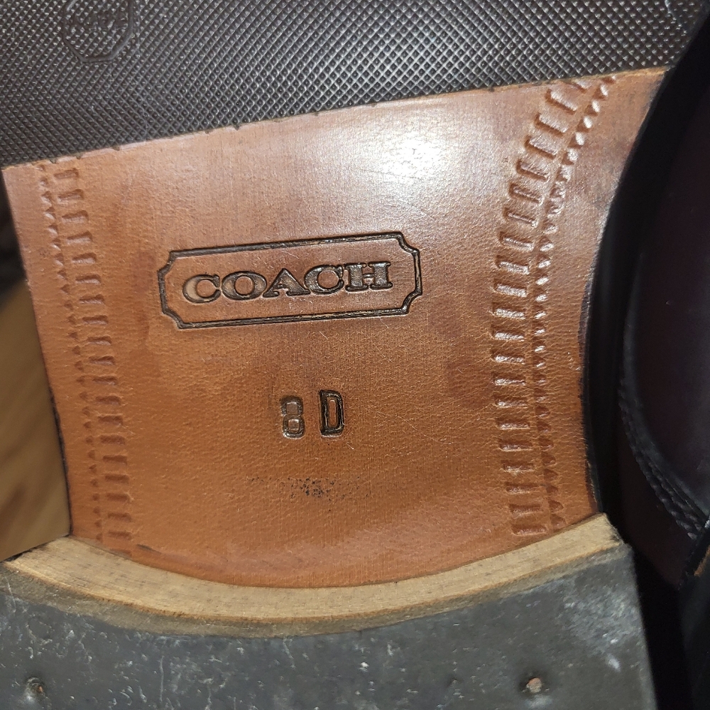 Coach Men's Stanley Dress Shoe Brown Leather Size 8 D Lace Up Round Toe GUC - Picture 6 of 8